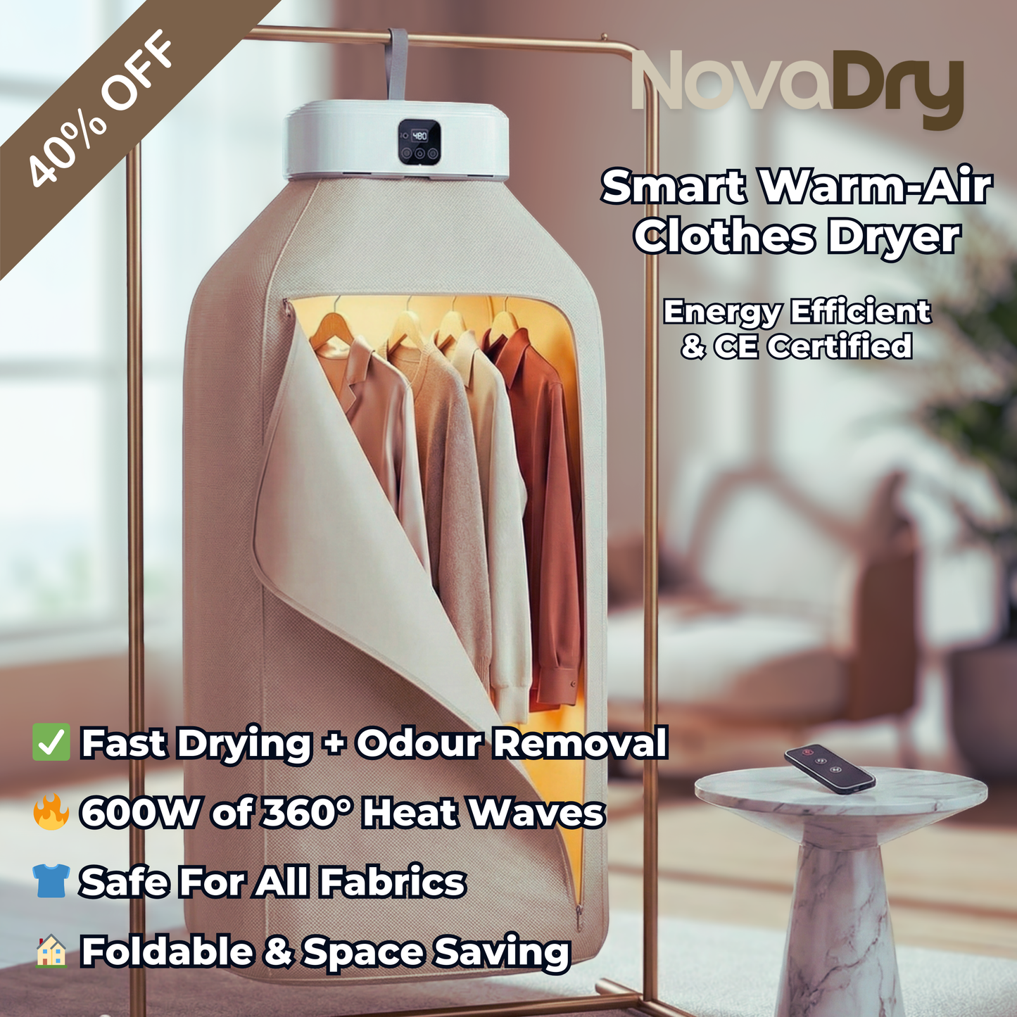 NovaDry™ Smart Warm-Air Clothes Dryer